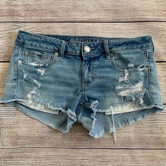 American Eagle Outfitters Pants - American Eagle Super Low Shortie Denim Shorts